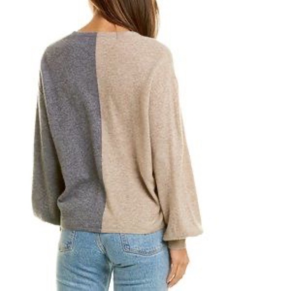 Cinq a Sept Esme Cashmere Sweater Oatmeal/Heather Grey XS - Picture 2 of 10